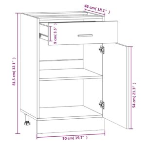 Έπιπλο Με Συρτάρι Καπνιστή Δρυς 50x46x81