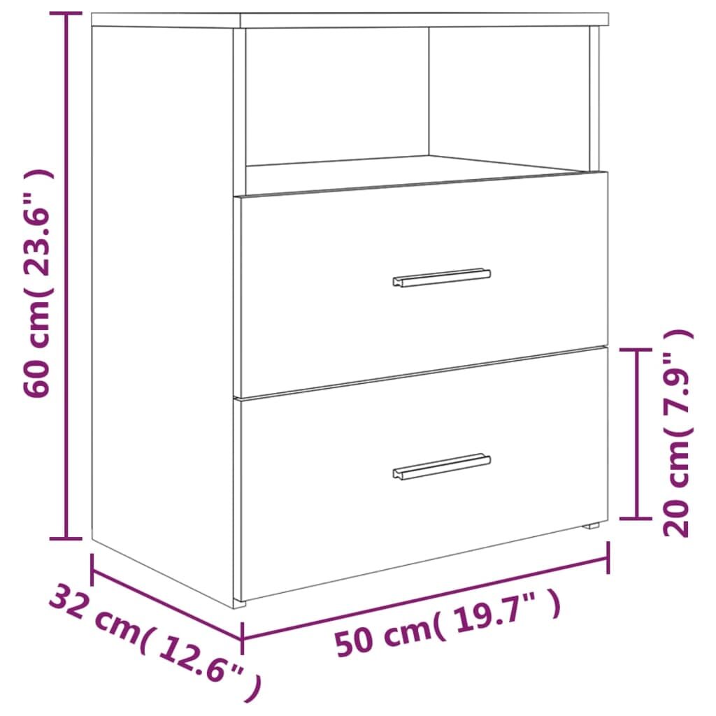 Κομοδίνο Καπνιστή Δρυς 50 x 32 x 60 εκ.