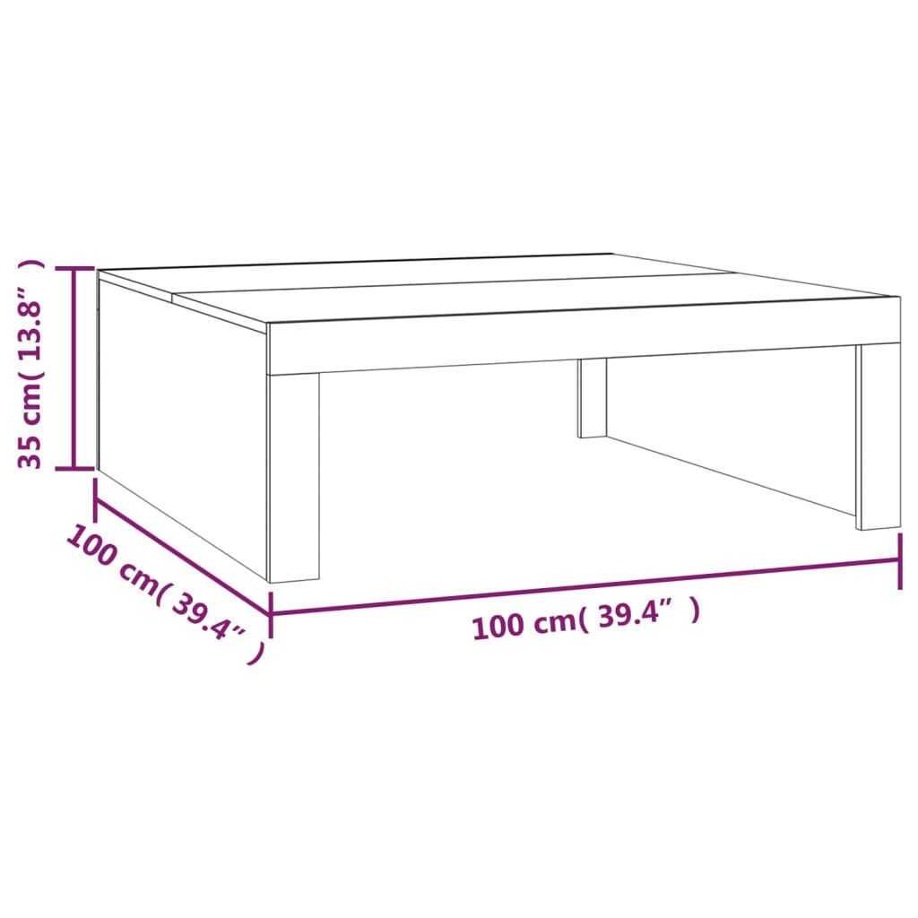 Τραπεζάκι Σαλονιού Γκρι Sonoma 100x100x35εκ. Επεξεργασμένο Ξύλο