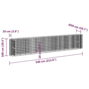 Συρματοκιβώτιο-Γλάστρα Υπερυψωμένη 540x50x100 εκ Γαλβαν. Ατσάλι