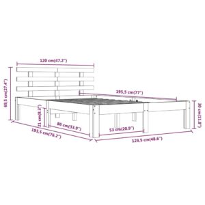 Πλαίσιο Κρεβατιού 120 x 190 εκ. από Μασίφ Ξύλο 4FT Small Double