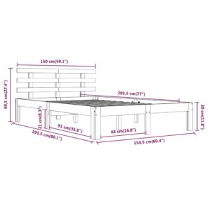 Πλαίσιο Κρεβατιού 150 x 200 εκ. από Μασίφ Ξύλο 5FT King Size