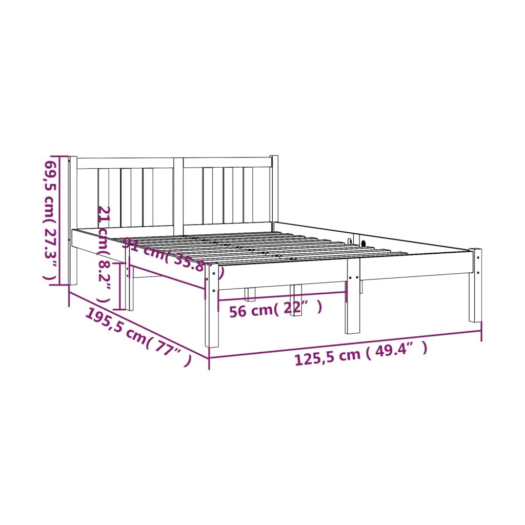 Πλαίσιο Κρεβατιού 120 x 190 εκ. από Μασίφ Ξύλο 4FT Small Double