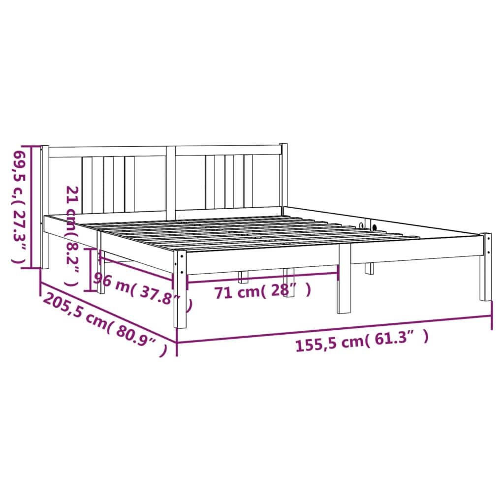 Πλαίσιο Κρεβατιού 150 x 200 εκ. από Μασίφ Ξύλο 5FT King Size