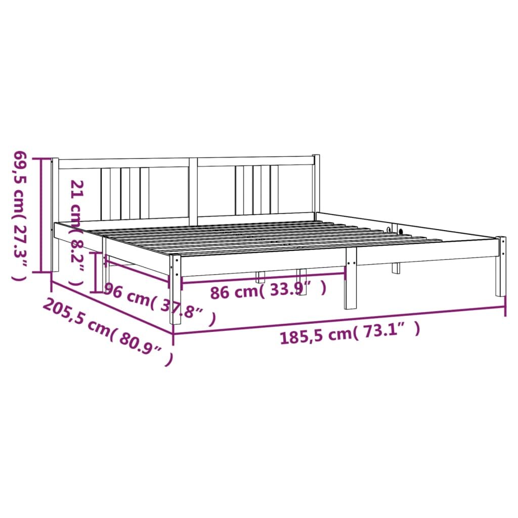 Πλαίσιο Κρεβατιού Μελί 180 x 200 εκ. Μασίφ Ξύλο 6FT Super King