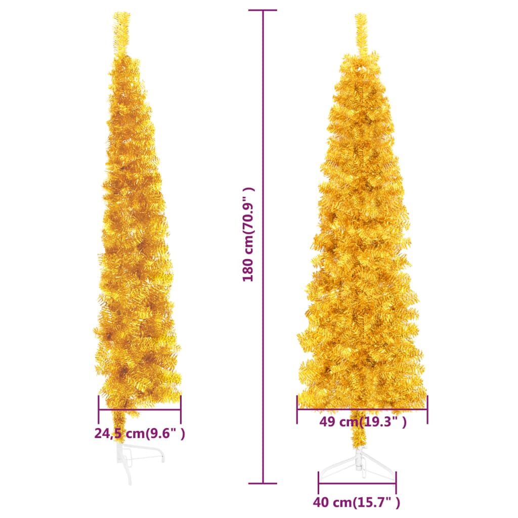 Χριστουγεν. Δέντρο Slim Τεχνητό Μισό Με Βάση Χρυσό 180 εκ.