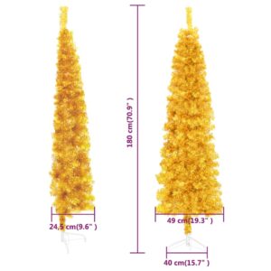 Χριστουγεν. Δέντρο Slim Τεχνητό Μισό Με Βάση Χρυσό 180 εκ.