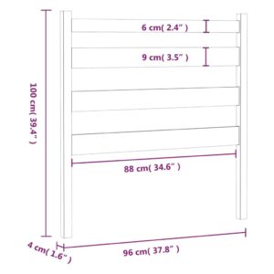 Κεφαλάρι Κρεβατιού 96 x 4 x 100 εκ. από Μασίφ Ξύλο Πεύκου