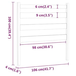 Κεφαλάρι Κρεβατιού 106 x 4 x 100 εκ. από Μασίφ Ξύλο Πεύκου