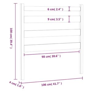 Κεφαλάρι Κρεβατιού Καφέ Μελί 106x4x100 εκ. Μασίφ Ξύλο Πεύκου