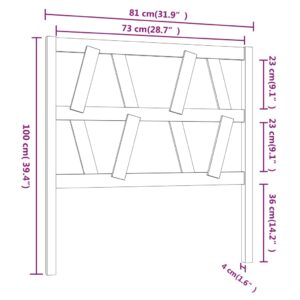 Κεφαλάρι Κρεβατιού Λευκό 81 x 4 x 100 εκ. από Μασίφ Ξύλο Πεύκου