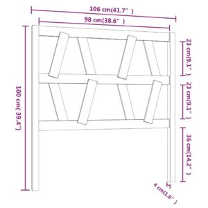 Κεφαλάρι Κρεβατιού 106 x 4 x 100 εκ. από Μασίφ Ξύλο Πεύκου