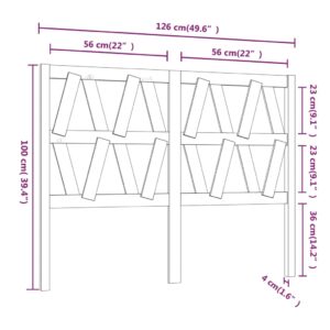 Κεφαλάρι Κρεβατιού Λευκό 126 x 4 x 100 εκ. Μασίφ Ξύλο Πεύκου