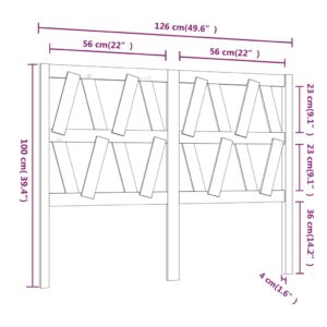 Κεφαλάρι Κρεβατιού Μαύρο 126 x 4 x 100 εκ. Μασίφ Ξύλο Πεύκου