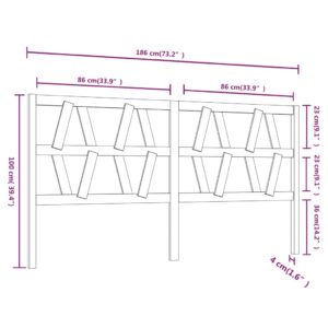 Κεφαλάρι Κρεβατιού Μελί 186 x 4 x 100 εκ. από Μασίφ Ξύλο Πεύκου