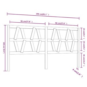 Κεφαλάρι Κρεβατιού 206 x 4 x 100 εκ. από Μασίφ Ξύλο Πεύκου