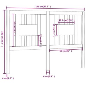 Κεφαλάρι Κρεβατιού Μελί 146 x 4 x 100 εκ. από Μασίφ Ξύλο Πεύκου