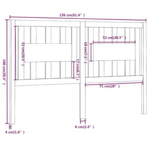 Κεφαλάρι 156 x 4 x 100 εκ. από Μασίφ Ξύλο Πεύκου