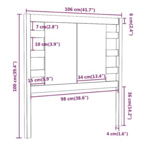 Κεφαλάρι 106 x 4 x 100 εκ. από Μασίφ Ξύλο Πεύκου