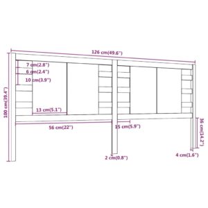 Κεφαλάρι 126 x 4 x 100 εκ. από Μασίφ Ξύλο Πεύκου