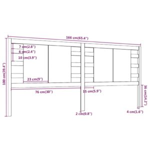 Κεφαλάρι Κρεβατιού 166 x 4 x 100 εκ. από Μασίφ Ξύλο Πεύκου