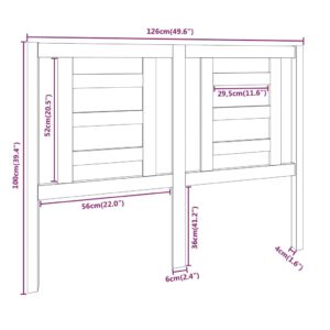 Κεφαλάρι Κρεβατιού 126 x 4 x 100 εκ. από Μασίφ Ξύλο Πεύκου