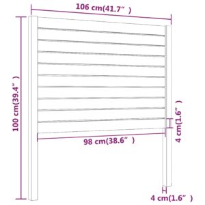 Κεφαλάρι Κρεβατιού Καφέ Μελί 106x4x100 εκ. Μασίφ Ξύλο Πεύκου