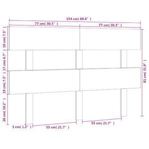 Κεφαλάρι Κρεβατιού 154 x 3 x 81 εκ. από Μασίφ Ξύλο Πεύκου