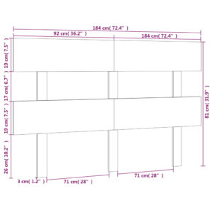 Κεφαλάρι Κρεβατιού 184 x 3 x 81 εκ. από Μασίφ Ξύλο Πεύκου