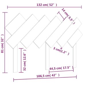 Κεφαλάρι Κρεβατιού 132x3x81 εκ. από Μασίφ Ξύλο Πεύκου