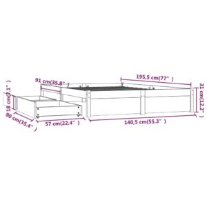 Πλαίσιο Κρεβατιού Με Συρτάρια Μελί 135x190 εκ. 4FT6 Double