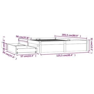 Πλαίσιο Κρεβατιού Με Συρτάρια Καφέ Μελί 120 x 200 εκ.