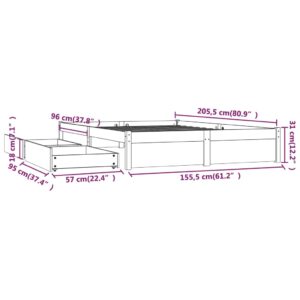 Πλαίσιο Κρεβατιού με Συρτάρια Μελί 150 x 200 εκ. 5FT King Size