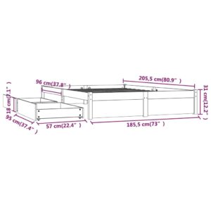 Πλαίσιο Κρεβατιού με Συρτάρια Γκρι 180 x 200 εκ. 6FT Super King