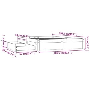 Πλαίσιο Κρεβατιού Με Συρτάρια Καφέ Μελί 200 x 200 εκ.