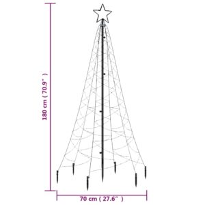 Χριστουγεννιάτικο Δέντρο Με Ακίδα 200 LED Μπλε 180 εκ.