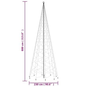 Χριστουγεννιάτικο Δέντρο Με Ακίδα 3000 LED Μπλε 800 εκ.