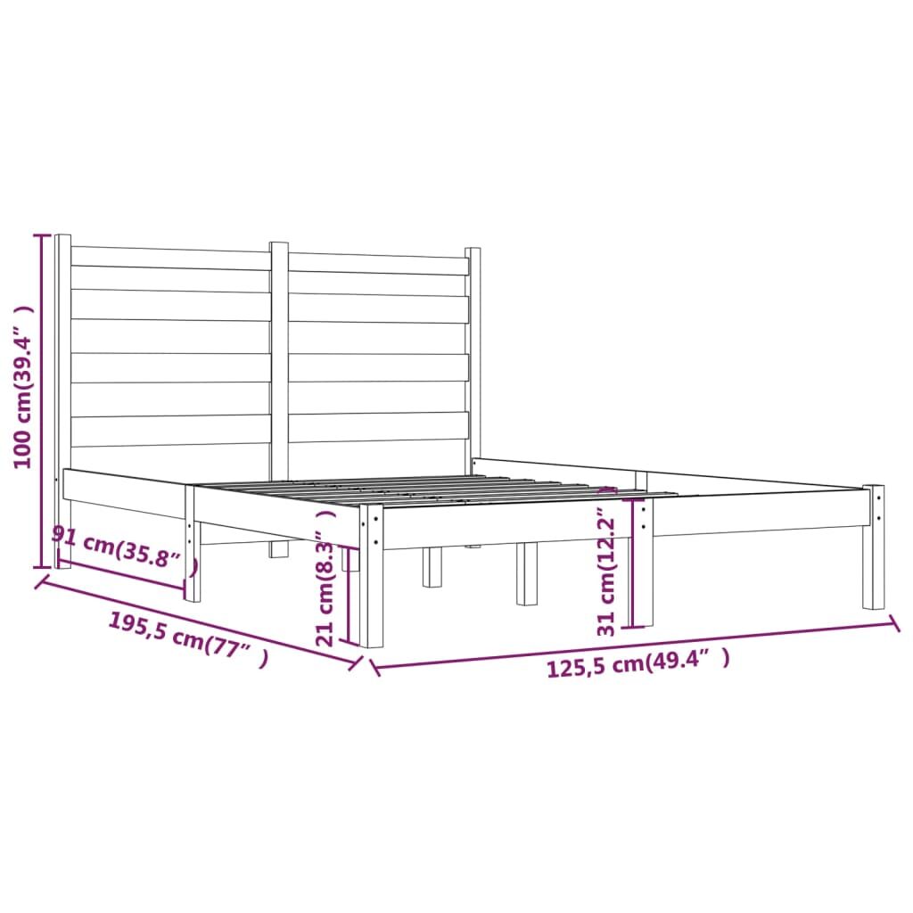 Πλαίσιο Κρεβατιού Μελί 120 x 190εκ Ξύλο Πεύκου 4FT Small Double