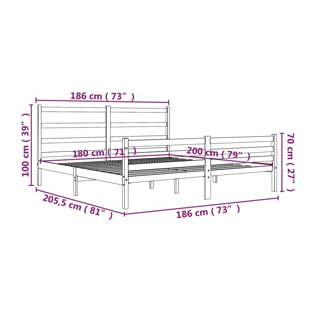 Πλαίσιο Κρεβατιού Μελί 180 x 200 εκ. Μασίφ Πεύκο 6FT Super King