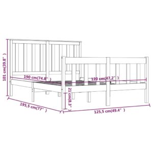 Πλαίσιο Κρεβατιού 120x190 εκ Μασίφ Ξύλο Πεύκου 4FT Small Double