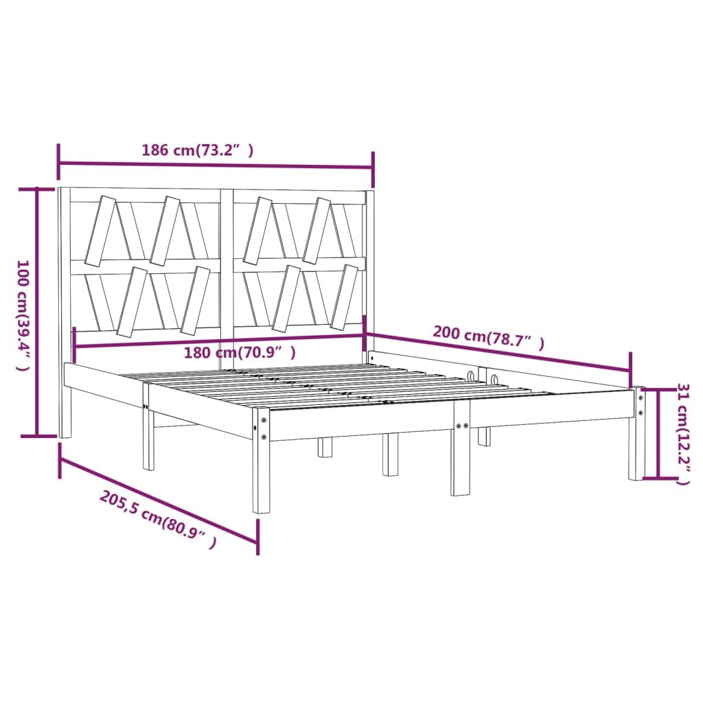 Πλαίσιο Κρεβατιού Μελί 180 x 200 εκ. Μασίφ Πεύκο 6FT Super King