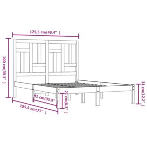 Πλαίσιο Κρεβατιού 120 x 190 εκ. από Μασίφ Ξύλο 4FT Small Double