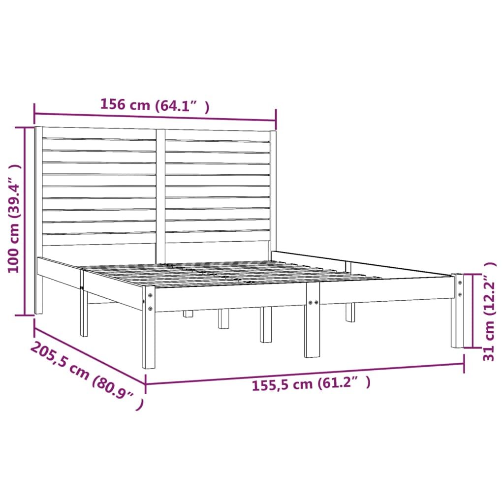 Πλαίσιο Κρεβατιού 150 x 200 εκ. από Μασίφ Ξύλο 5FT King Size