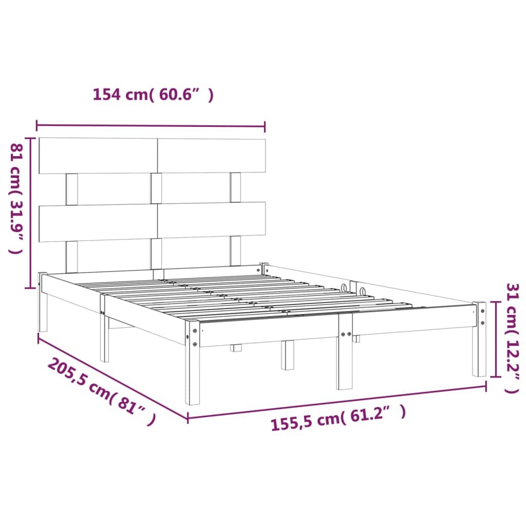 Πλαίσιο Κρεβατιού 150 x 200 εκ. από Μασίφ Ξύλο 5FT King Size