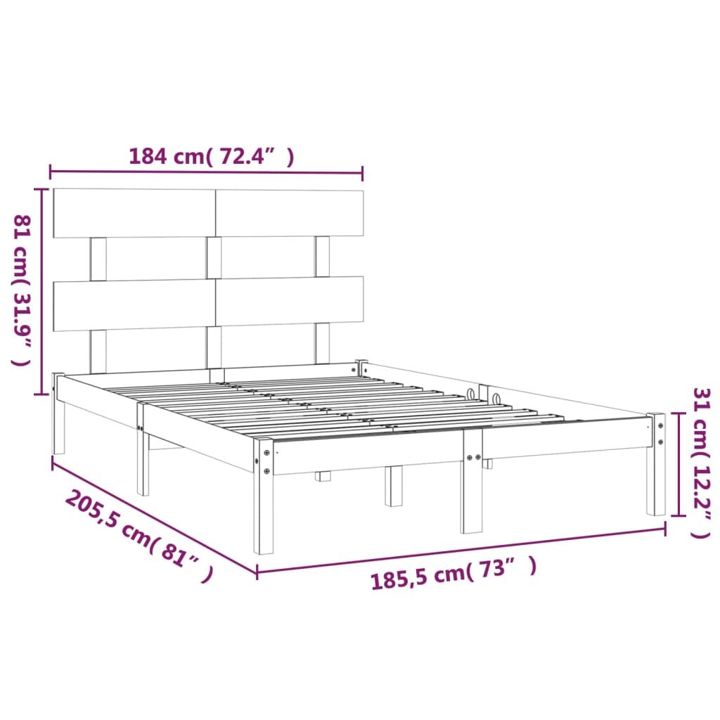 Πλαίσιο Κρεβατιού Γκρι 180 x 200 εκ Ξύλο Πεύκου 6FT Super King