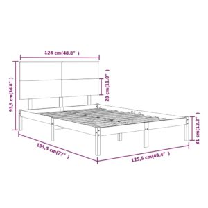 Πλαίσιο Κρεβατιού Γκρι 120x190 εκ. Μασίφ Ξύλο 4FT Small Double