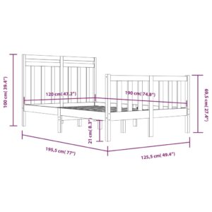 Πλαίσιο Κρεβατιού 120 x 190 εκ. από Μασίφ Ξύλο 4FT Small Double