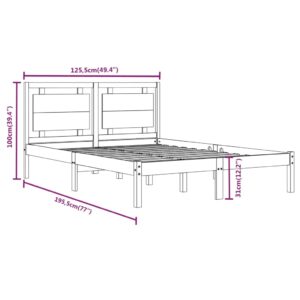 Πλαίσιο Κρεβατιού 120 x 190 εκ. από Μασίφ Ξύλο 4FT Small Double