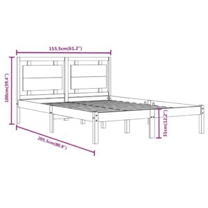 Πλαίσιο Κρεβατιού 150 x 200 εκ. από Μασίφ Ξύλο 5FT King Size