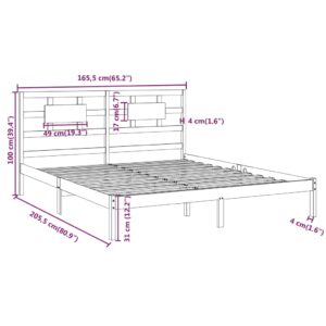 Πλαίσιο Κρεβατιού 160 x 200 εκ. από Μασίφ Ξύλο